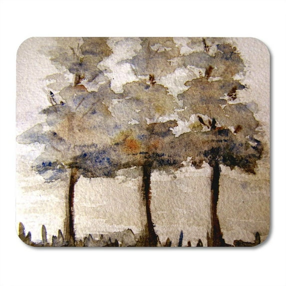 Brown Unusual Aquarelle Abstract Watercolor Dutch Landscape Detail Blue Stroke Mousepad Mouse Pad Mouse Mat 9x10 inch