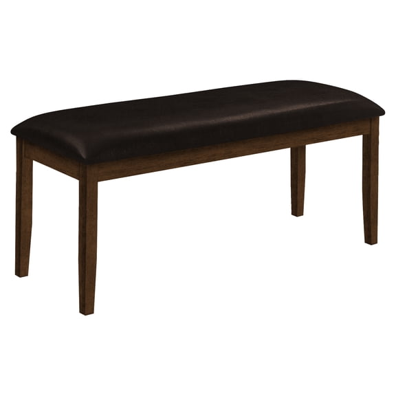 Brown Upholstered 48" Rectangular Bench - Solid Wood Base For Kitchen With Seat Multiple Rooms