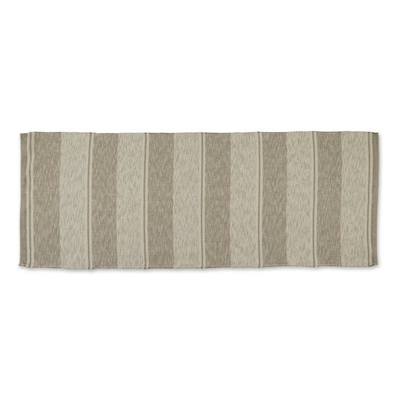 Contemporary Home Living 72" Vibrant Brown Striped Unique Variegated Recycled Rectangular Floor