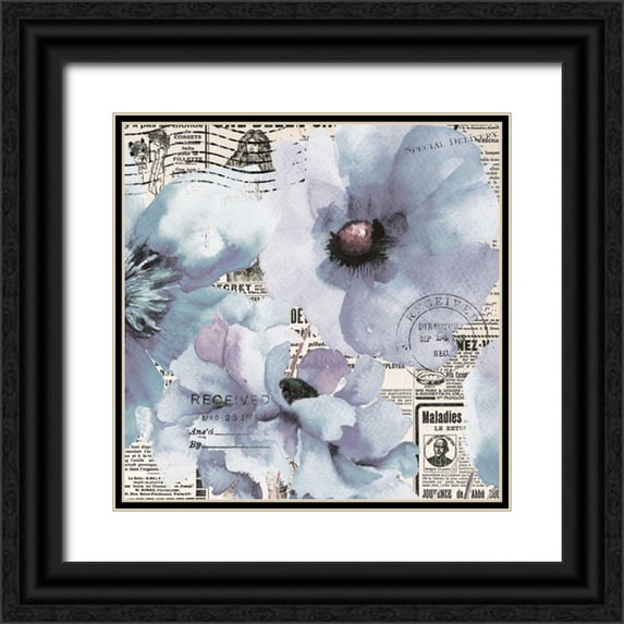 Brown, Victoria 12x12 Black Ornate Wood Framed with Double Matting Museum Art Print Titled - Flowers 20