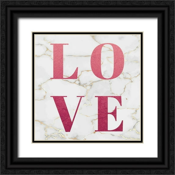 Brown, Victoria 12x12 Black Ornate Wood Framed with Double Matting Museum Art Print Titled - Marble Love