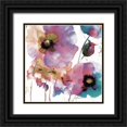 thumbnail image 1 of Brown,Victoria 12x12 Black Ornate Wood Framed with Double Matting Museum Art Print Titled - Pink Flowers 1, 1 of 4