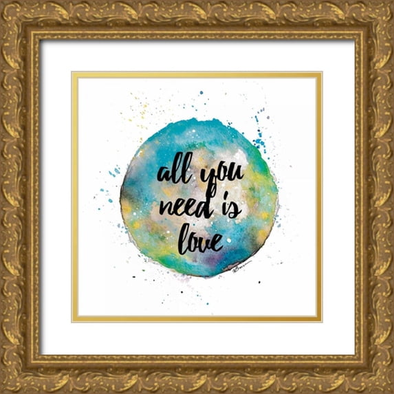 Brown,Victoria 12x12 Gold Ornate Wood Framed with Double Matting Museum Art Print Titled - Need Love