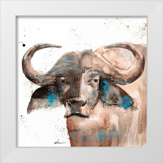 Brown,Victoria 12x12 White Modern Wood Framed Museum Art Print Titled - Buffalo