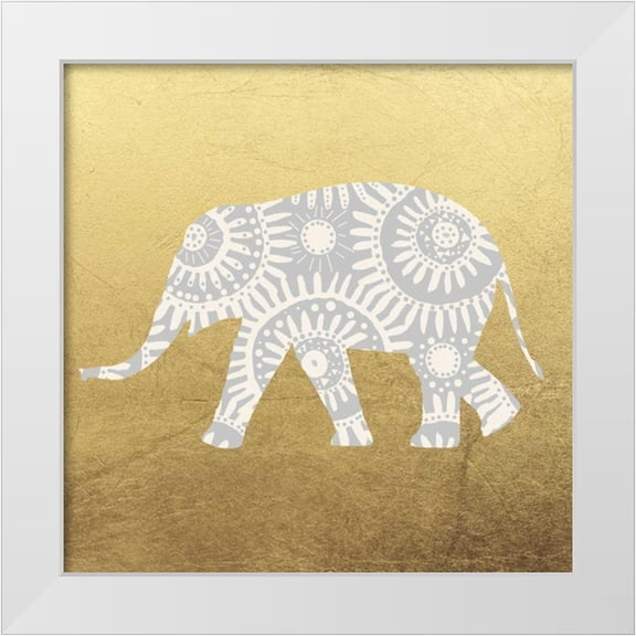 Brown,Victoria 12x12 White Modern Wood Framed Museum Art Print Titled - Elephant 4