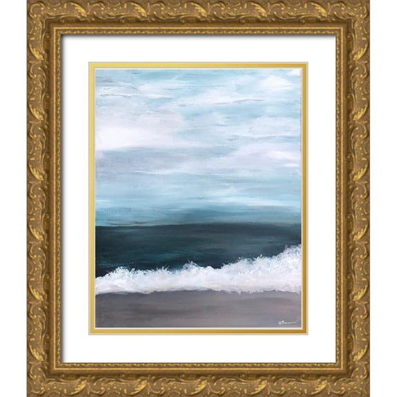 Brown, Victoria 12x14 Gold Ornate Wood Framed with Double Matting Museum Art Print Titled - Beach Bouclair