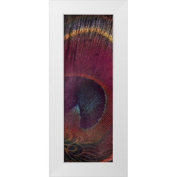 Brown, Victoria 13x32 White Modern Wood Framed Museum Art Print Titled - Fused Peacock 2