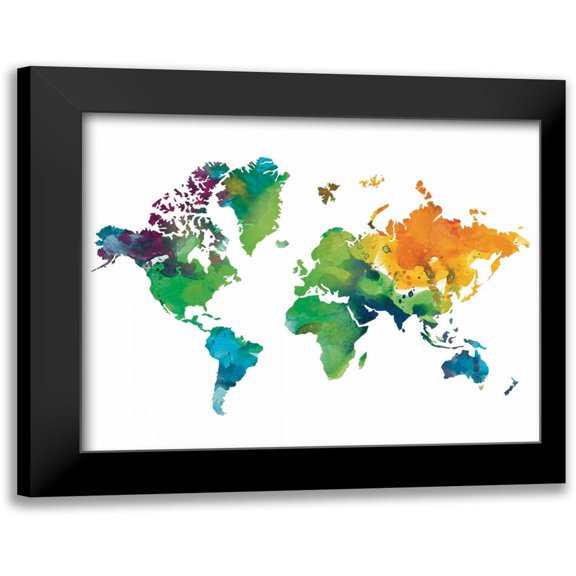 Brown, Victoria 14x12 Black Modern Framed Museum Art Print Titled - Watercolor Map