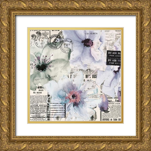 Brown, Victoria 15x15 Gold Ornate Wood Framed with Double Matting Museum Art Print Titled - Flowers 19