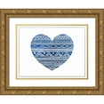 thumbnail image 1 of Brown,Victoria 18x15 Gold Ornate Wood Framed with Double Matting Museum Art Print Titled - Indigo Tribal Heart, 1 of 4