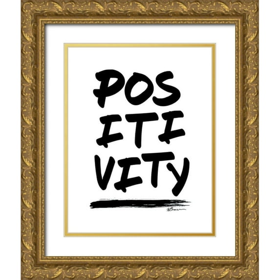 Brown, Victoria 19x24 Gold Ornate Wood Framed with Double Matting Museum Art Print Titled - Positivity