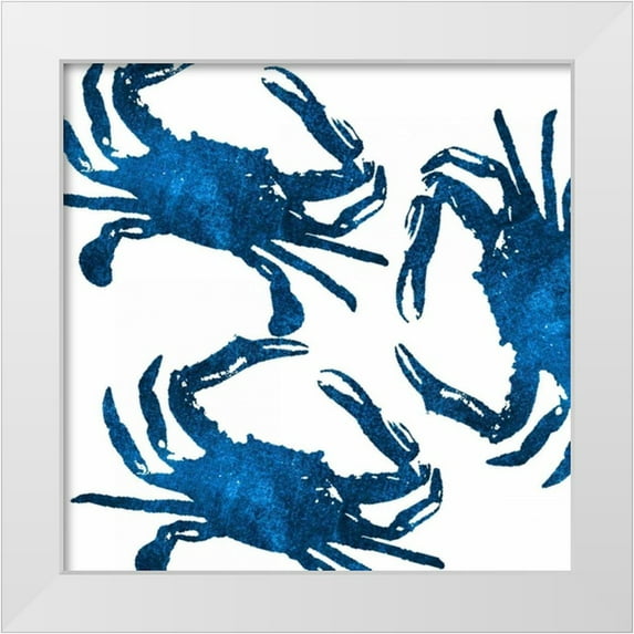 Brown, Victoria 20x20 White Modern Wood Framed Museum Art Print Titled - Navy Crab Collage