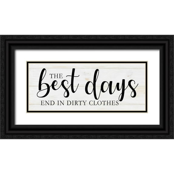 Brown, Victoria 24x12 Black Ornate Wood Framed with Double Matting Museum Art Print Titled - Laundry Words 3