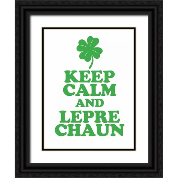 Brown,Victoria 25x32 Black Ornate Wood Framed with Double Matting Museum Art Print Titled - Leprechaun Calm