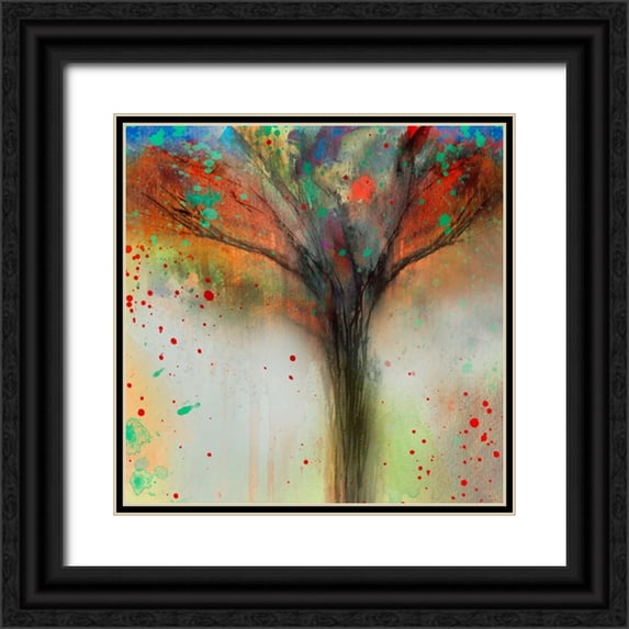 Brown, Victoria 26x26 Black Ornate Wood Framed with Double Matting Museum Art Print Titled - Foggy Morning