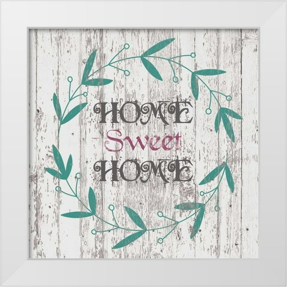 Brown,Victoria 26x26 White Modern Wood Framed Museum Art Print Titled - Home Sweet Home