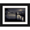 thumbnail image 1 of Brown,Victoria 32x23 Black Ornate Wood Framed with Double Matting Museum Art Print Titled - London Duotone Parliament, 1 of 4