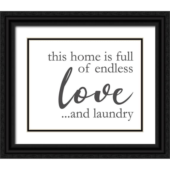 Brown, Victoria 32x26 Black Ornate Wood Framed with Double Matting Museum Art Print Titled - Laundry Words 2