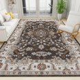 thumbnail image 1 of Brown Vintage Area Rug, Oriental Style Indoor Non-Slip Kids Rugs, With Anti-Slip Easy Clean Carpet For Living Room Bedroom Kitchen Dining Room Home Office Floor Rug 4x6ft, 1 of 6