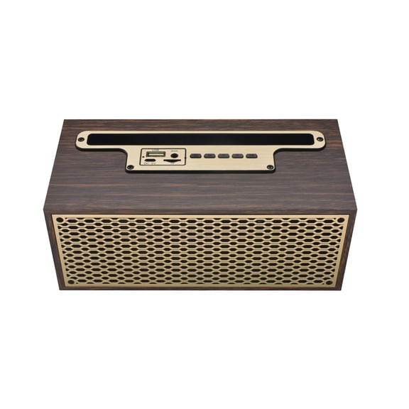 Brown Vintage Bluetooth Speaker Hifi Stereo Sound 66Mm Full Range Driver Fm Radio With Hd Talk for Home Outdoor Party