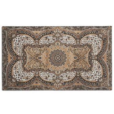 Brown Vintage Tribal Western Non Slip Washable Door Mat Funny Doormat Outdoor Inside Floor Rugs Crystal Velvet 30x17 Inches