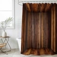 thumbnail image 1 of Brown Vintage Wooden Small Stall Shower Curtain, Waterproof Shower Curtains for Bathroom, Retro Art Farmhouse Washable Fabric Cloth Bath Curtain for Bathtub Decoration with Hooks 36x78 Inches, 1 of 9