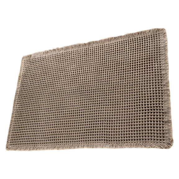 Brown Waffle Weave Bath Mat with Tassels, 16.9 x 24 in / 43 x 61 cm Nonslip Bathroom Rug, Soft Touch, Long-Term Polyester, Home Decor for Bathroom, Bedroom, Entryway