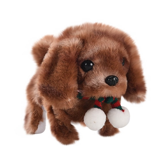 Brown Walking Plush Dog Toy Electronic Simulation Barking Puppy Pet Interactive Play For Kids Stall Fun Activity