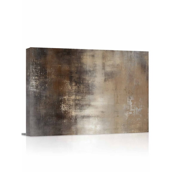 Brown Wall Art for Living Room, Canvas Picture Wall Decor for Bathroom Bedroom, Modern Abstract Art Oil Painting Ombre Painting Artwork for Office Kitchen Hallway Dining Room Home Decorations 12"x16"