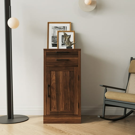 Brown Walnut Color Modular Wine Cabinet Buffet Cabinet with Hutch