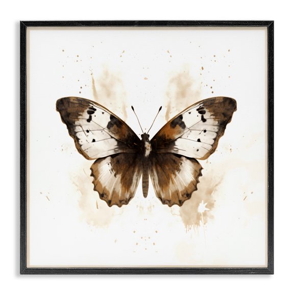 Stupell Industries Brown Washed Moth Black Framed Giclee Art, design by Creative Studio, 24 x 24