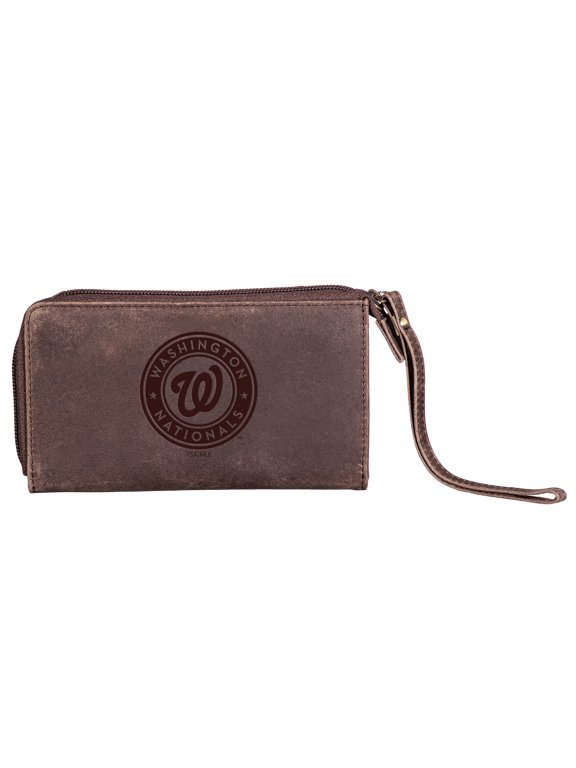 Brown Washington Nationals Cell Phone Wristlet Wallet