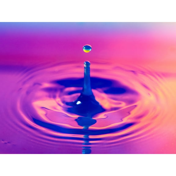 Brown Water Drop Splash Large Wall Art Print