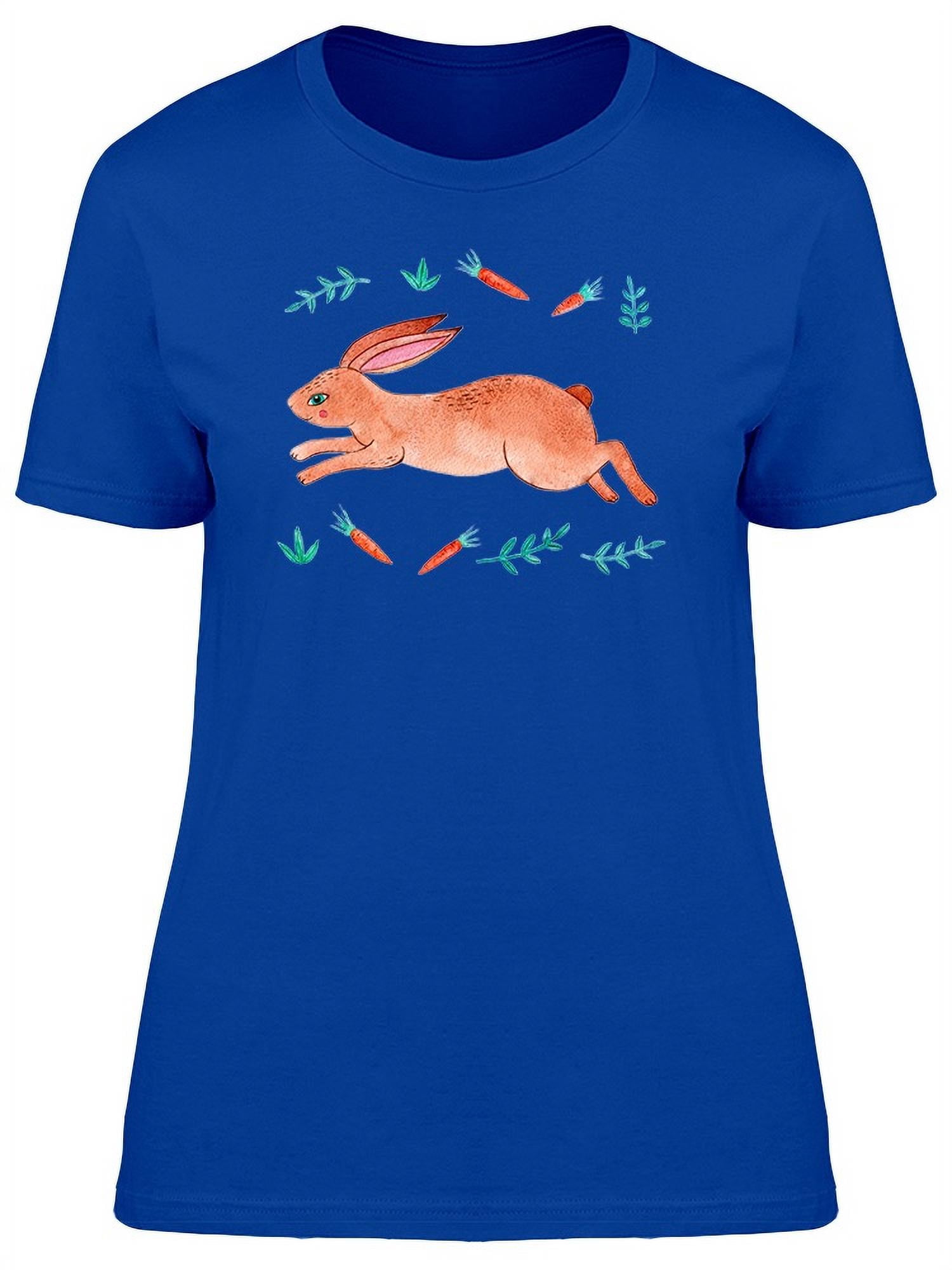 Brown Watercolor Rabbit Running T-Shirt Women -Image by Shutterstock ...