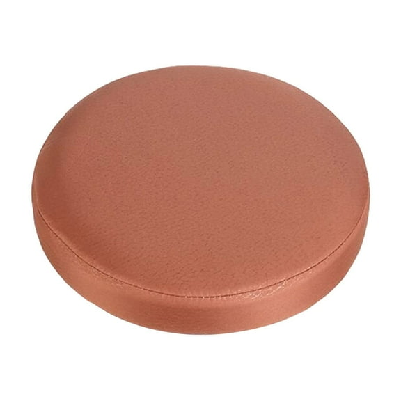 Brown Waterproof Leather Round Bar Stool Cover Elastic Band For Kitchen Dining Room Office Chair Seat Protection 13.78X13.78In 0.20Lb