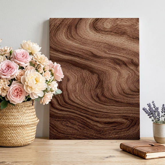 Brown Wave Wood Grain Canvas Wall Art, Farmhouse Plants Annual Rings Texture Pictures Wall Decor Wooden Framed Artwork Art Prints for Living Room Hallway Bedroom Office 18"x24"