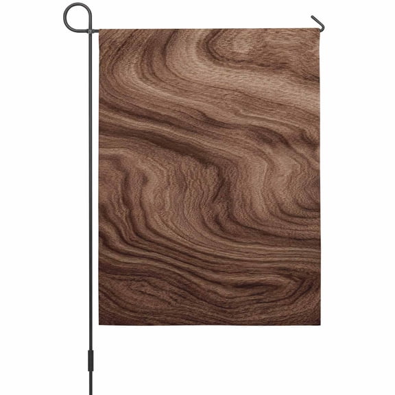 Brown Wave Wood Grain Garden Flag 12 x 18 Inches, Farmhouse Plants Annual Rings Texture Weather Proof Outdoor Patio Flags Double Sided Small Garden Decoration for Yard Outside Home