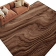 thumbnail image 1 of Brown Wave Wood Grain Washable Area Rug 5 x 7 ft Farmhouse Plants Annual Rings Texture, Soft Non Slip Rugs Stain Repellent Indoor Felt Carpet for Living Dining Room Bedroom Home Office, 1 of 9