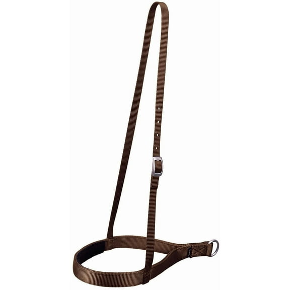 Brown Weaver Western Tack Nylon Horse Noseband Nickel Plated Hardware