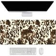thumbnail image 1 of Brown Western Cow Print Desk Mat, Desk Accessory, Cute Workspace, Trendy Workspace, Trendy, 35.4x15.7in Large Gaming Mouse Pad, Cute Desk Topper, Pretty Desk Pad, 1 of 6