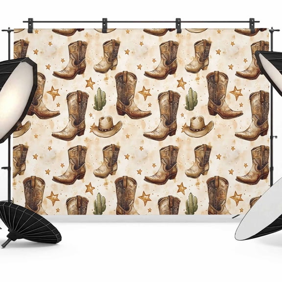 Brown Western Cowboy Backdrop for Photography, Fabric Photo Background Backdrop, Vintage Desert Botanical Photo Booth Background for Portrait Photoshoot Video Wedding Studio Decoration Banner 7x5ft