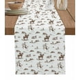 thumbnail image 1 of Brown Western Cowboy Burlap Cotton Table Runner 13x36 Inches Short, Farmhouse Vintage Ethnic Art Farmhouse Table Runners, Outdoor Dining Tablecloths Decor for Baby Shower/Party/Wedding, 1 of 6