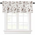 thumbnail image 1 of Brown Western Cowboy Valances for Windows Farmhouse Kitchen Curtains Valances Rod Pocket Valance Curtains for Kitchen Windows Farmhouse Vintage Ethnic Art Window Valances for Bathroom Bedroom 42"x18", 1 of 6