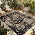 thumbnail image 1 of Brown Western Farmhouse Outdoor Rug for Patio/Deck/Porch, Non-Slip Large Area Rug 4 x 6 Ft, Vintage Cowboys Cactus Indoor Outdoor Rugs Washable Area Rugs, Reversible Camping Rug Carpet Runner, 1 of 8