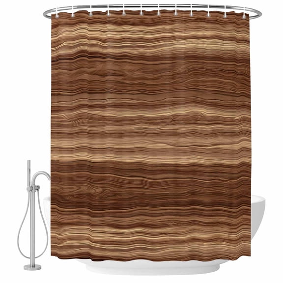 Brown Western Shower Curtain, Waterproof Shower Curtains for Bathroom, Vintage Farmhouse Wood Barn Door Washable Fabric Bathtub Curtain Set Bath Decor with 12 Hooks Stall 36"x72"