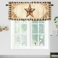 thumbnail image 1 of Brown Western Texas Blackout Curtain Valances Rustic Star Plaid Country Farm Living Room Windows Valance Rod Pocket 1 Panel 54x18inch(1Pcs), 1 of 5
