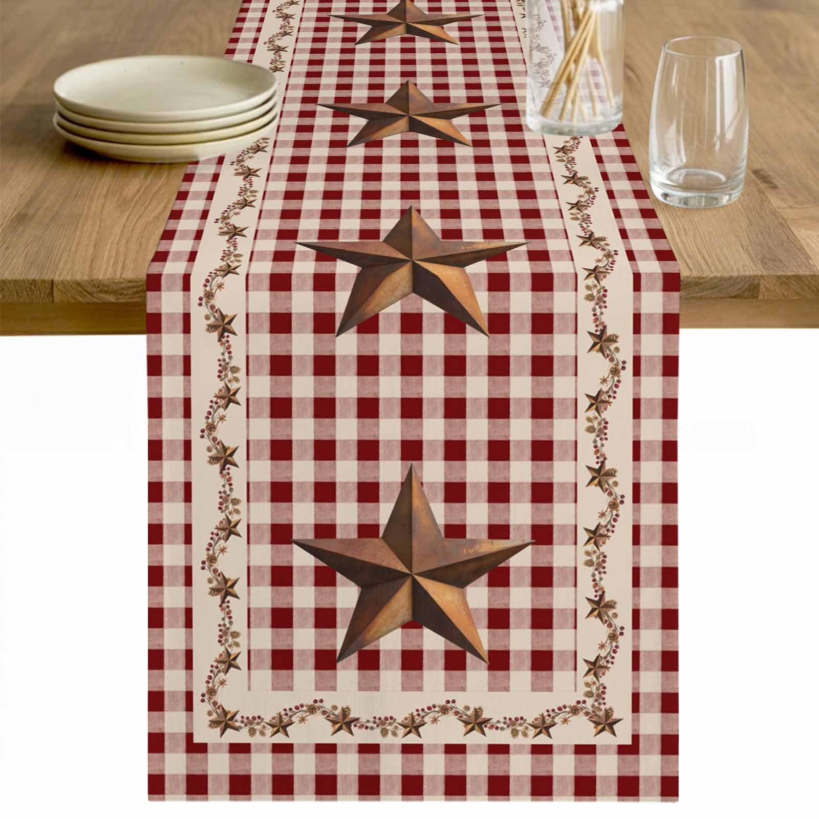 Western Rustic Table Runner Brown Western Texas Star Vintage Table Runner - 72 Inch Long Rustic ...