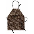 thumbnail image 1 of Brown and White Apron Hand Drawn Style Pattern with Coffee Tea Cups Donuts and Sweets, Unisex Kitchen Bib Apron with Adjustable Neck for Cooking Baking Gardening, Dark Brown and White, by Ambesonne, 1 of 3