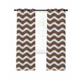 thumbnail image 1 of Brown White Blackout Curtains, Light Blocking Print Window Curtains, Modern Abstract Waves Water Ripple Striped Thermal Insulated Window Drapes for Living Room Kitchen Cafe 2 Panels, 55"W x 39"L, 1 of 9