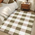 thumbnail image 1 of Brown White Buffalo Check 3x5 Area Rugs, Farmhouse Plaid Modern Geometric Non-Skid Rubber Backing Large Rectangle Rugs - Living Room Bedroom Home Office, Indoor Floor Mat Carpets Washable Rug, 1 of 9